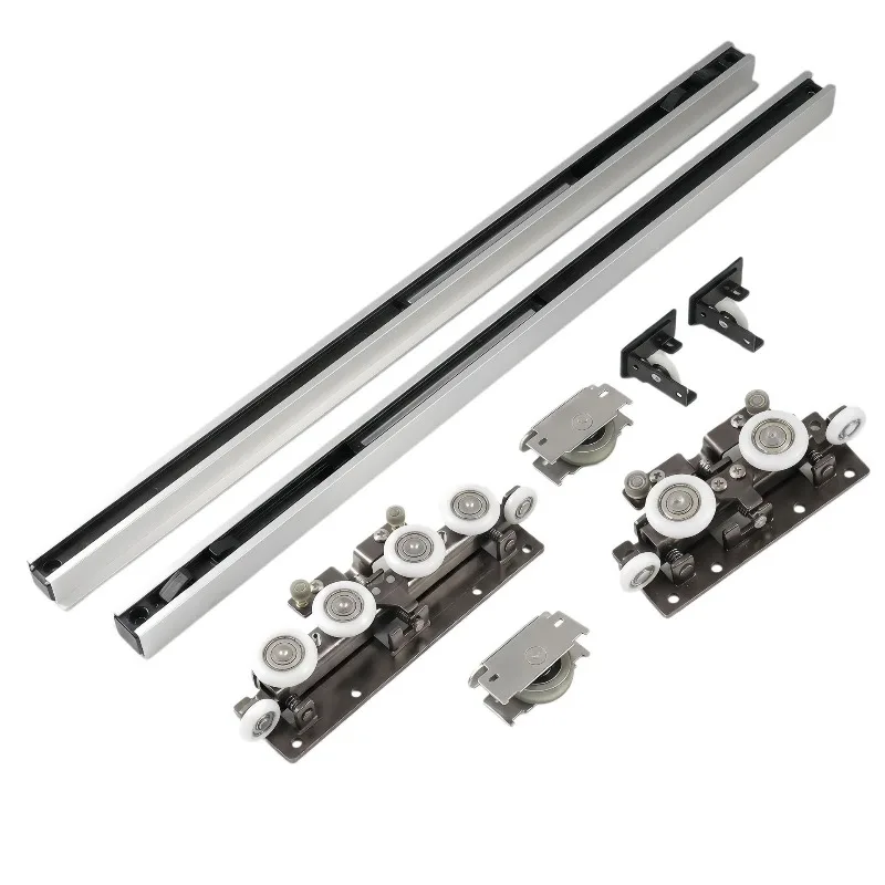 Ghost door hardware accessories, to the top wooden door two-way damping buffer hidden track sliding door crane