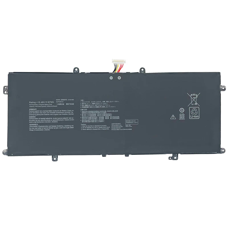 Imagem -04 - Bateria do Portátil C41n1904 para Asus Zenbook Flip s Evo Ux371ea Bx325ja C41n19041 4icp 49 121 U4700e U47 15.48v 67wh Novo