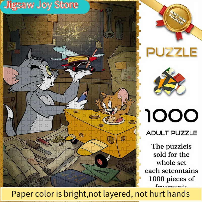 

Warner Bros Seamless Puzzle Z10.16-218, Featuring Tom And Jerry Making an Airplane, Durable Thick Puzzle, a Great Brain Game f
