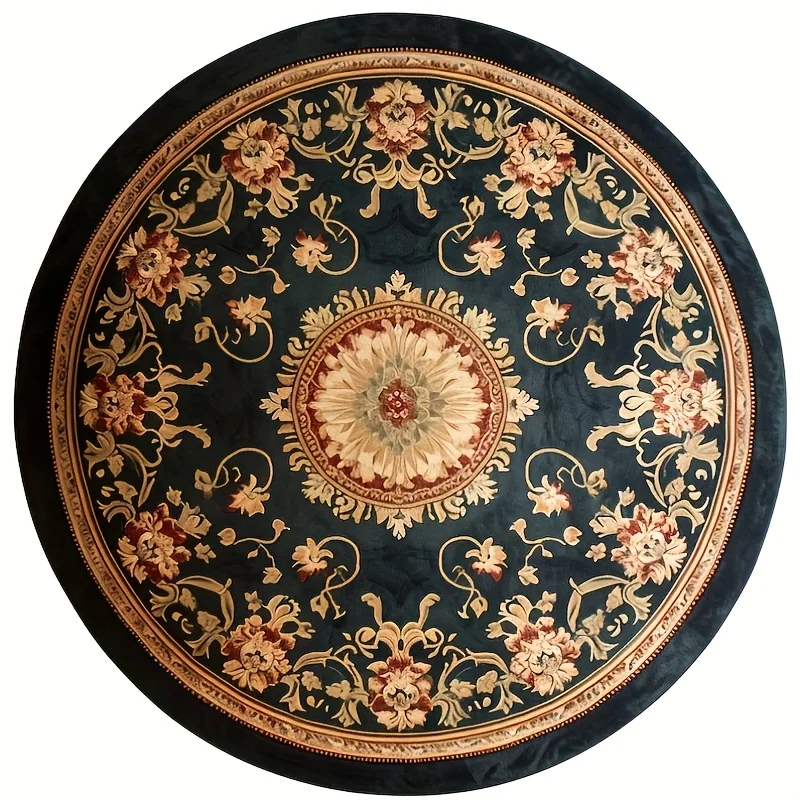 Vintage Tibetan Tiger Round Rug Traditional Oriental Animal Medallion Area Carpet Large Circular Floor Mat For Living Room view 4