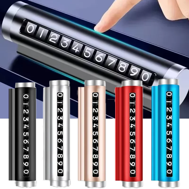 

Car Temporary Parking Card Rotate Number Plate High Quality Aluminum Cars Stop Sign Stickers Auto Styling Decor Accessories