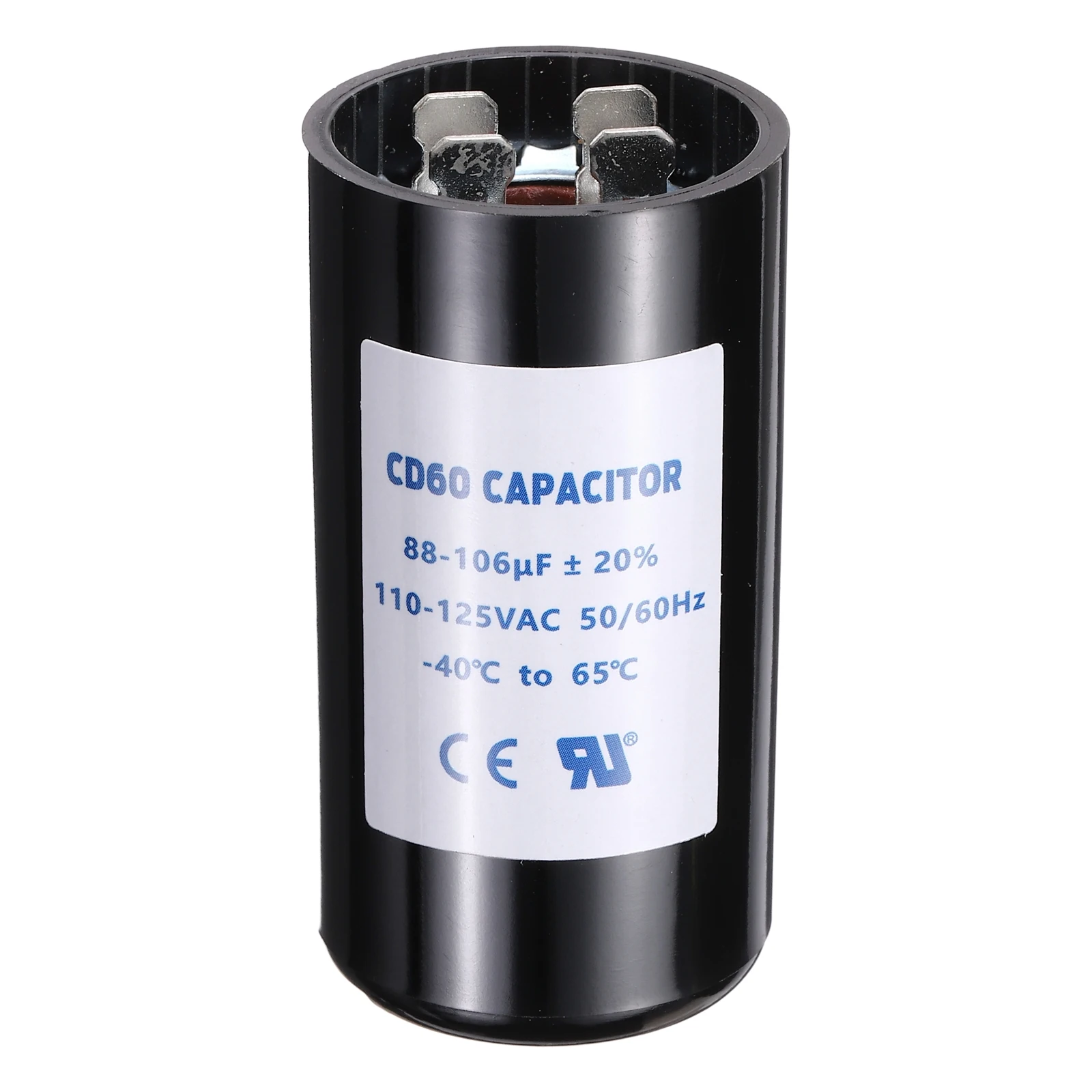 CD60 Capacitor 88-1200UF/Mfd 110-125 VAC CD60 Run Motor Start Capacitor 50/60 Hz for Electric Fan Motor Starting Well Pump Black