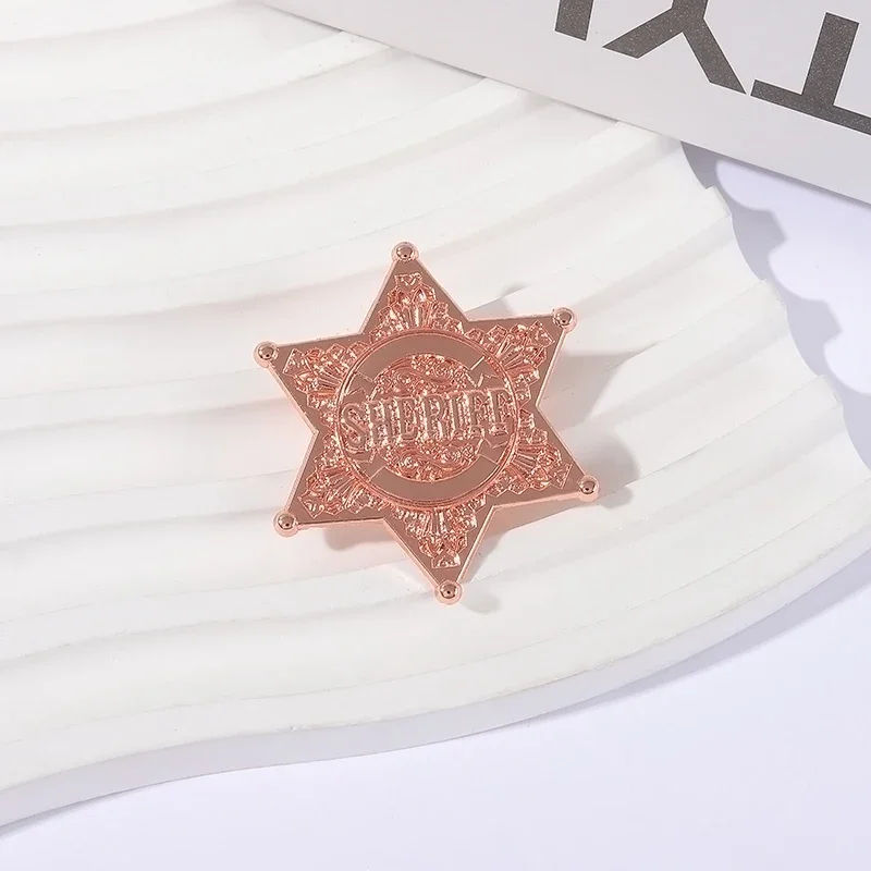 الإبداعية الرجعية ستة وأشار ستار شريف جوائز المينا دبابيس مخصصة الشرطة سبيكة بروش ظهره شارة التلبيب مجوهرات هدية أصدقاء