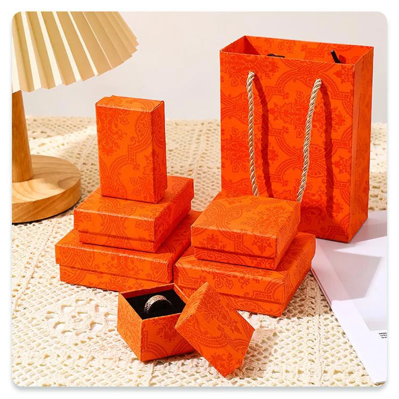 

Orange Jewelry Organizer Box Engagement Ring For Earrings Necklace Pendant Bracelet Carrying Case Gift Storage Pack 30Pcs/Lot