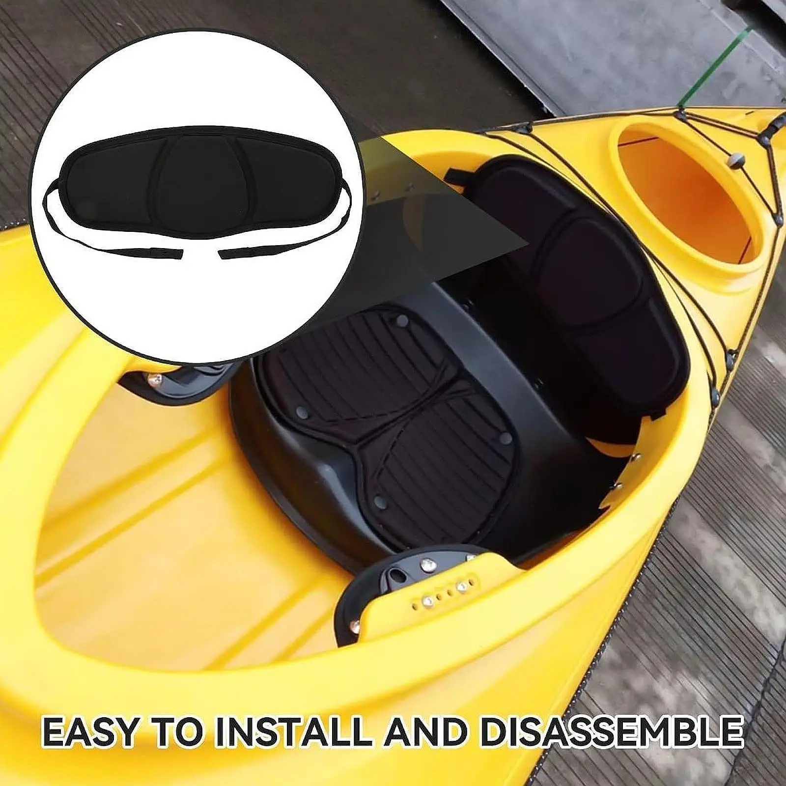 Kayak Backrest Multipurpose Fishing Black Ergonomic EVA High Performance Drifting Adjustable Repair Paddle Seat Accessories