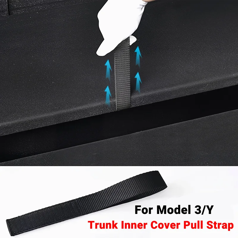 

Trunk Inner Cover Pull Cord, Black Handle, Upgraded Durable Nylon Version, Specifically for Tesla Model 3/Y Car Trunk Storage and Organization Modification Accessories