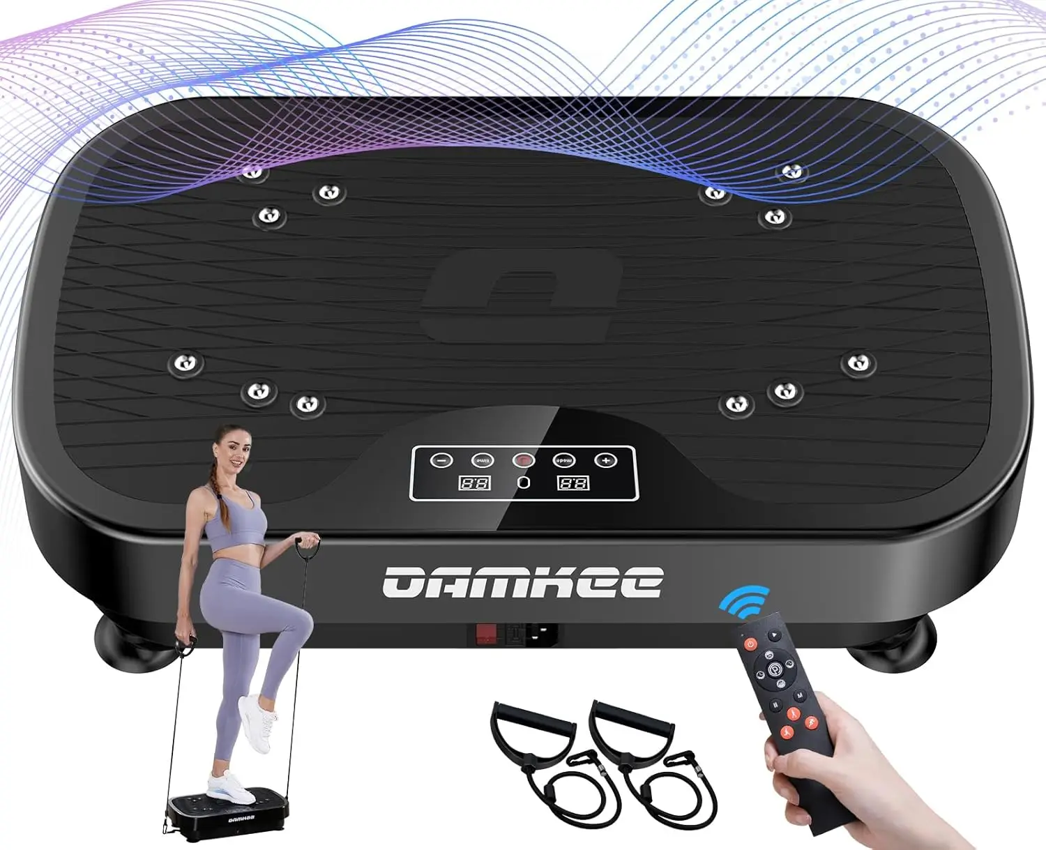 Plate Exercise Machine, Vibration Plate for Lymphatic Drainage, 9 Modes Whole Body Workout Vibrating Fitness Platform