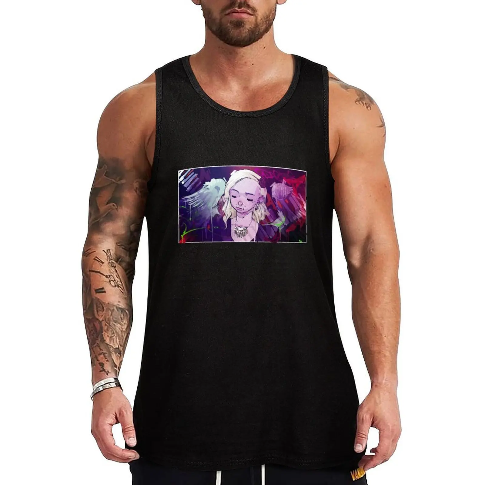 

Natalya Plays Piano Tank Top Men's sleeveless Men's t-shirts summer clothes bodybuilding men