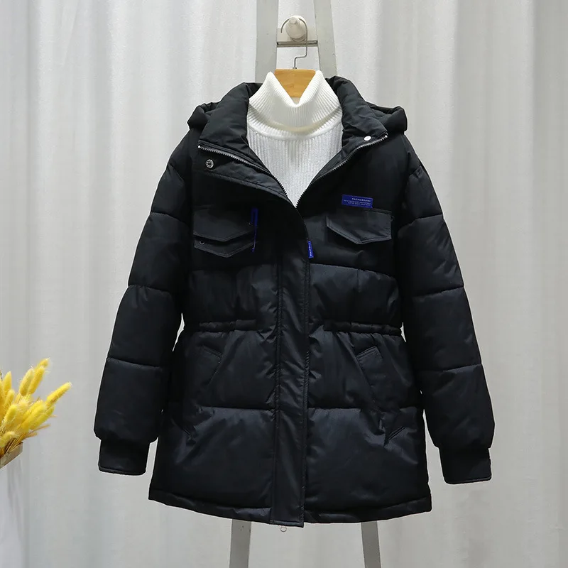 Xuống Áo Khoác Nỉ Nữ Parkas 2022 Mới Mùa Đông Hooden Đệm Bông Ép Áo Khoác Hàn Quốc Rời Ấm Làm Dày Áo Khoác Chống Gió Áo Khoác Ngoài