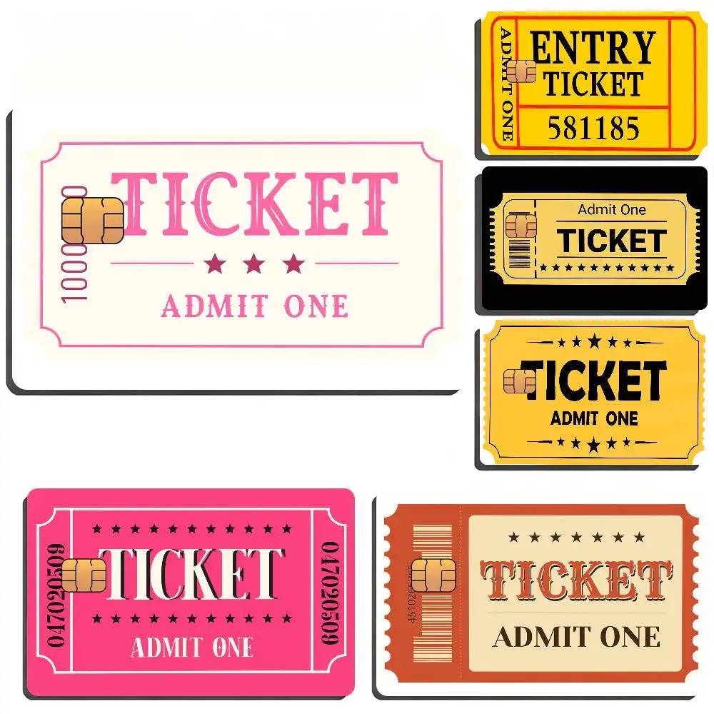 Ticket Entry Bank Card Sticker Film Tape Skin For Credit Card Debit Card Waterproof Stickers