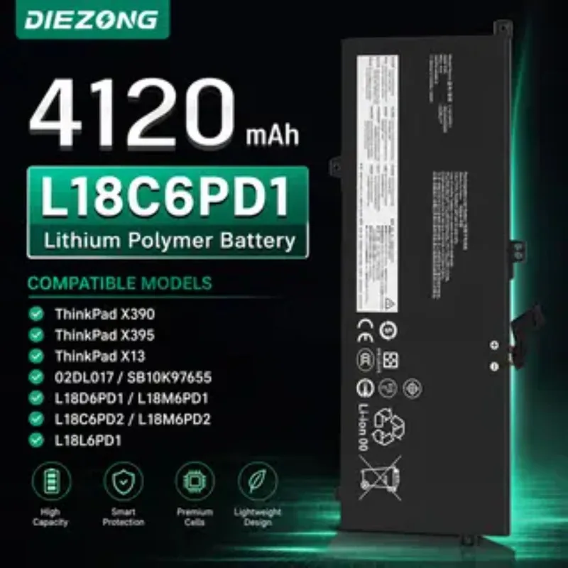 High‑quality L18M3PD1 Battery for Lenovo ThinkPad  X390 X395 X13 02DL017 Battery Replacement