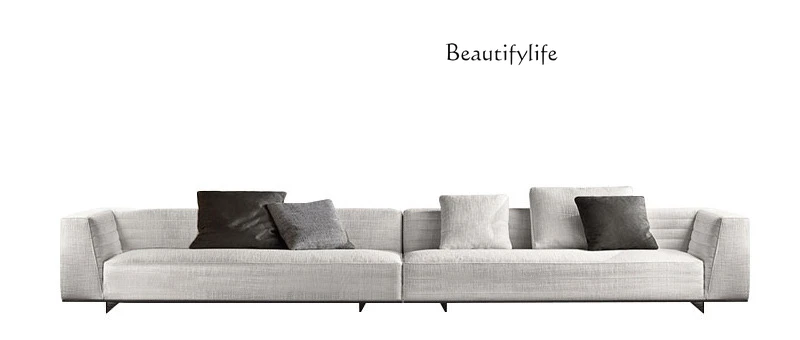 

Italian minimalist sofa large apartment villa large flat floor living room corner simple modern cotton and linen fabric sofa