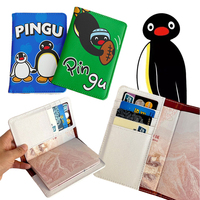 Pingu Women Passport Cover Travel Wallet PU Leather Cover Men Passports Travel Organizer Wallet Pasjeshouder Passport Protector