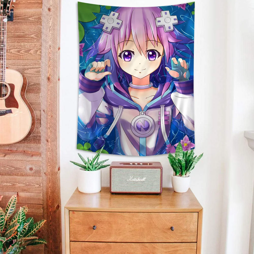 Official Neptunia Hippie Wall Hanging Tapestries For Living Room Home Dorm Decor Kawaii Room Decor