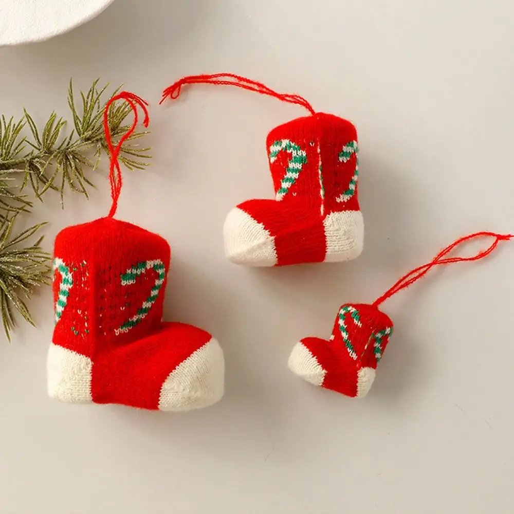 Knitted Christmas Boots Pendant Colorful Festival Mini Christmas Socks Ornaments Elegant Christmas Tree Pendant Party Favors