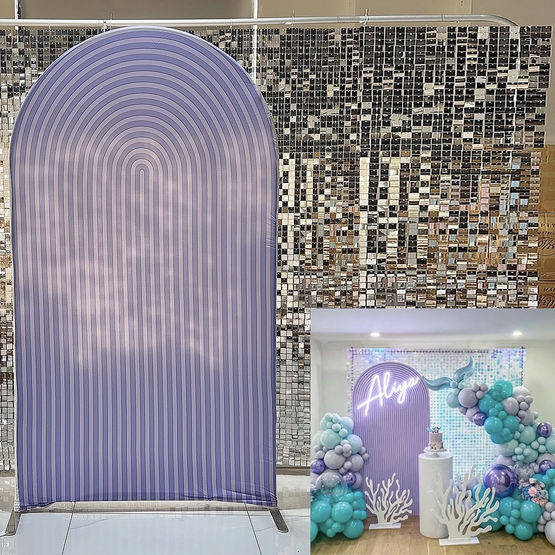 قوس خلفية بنمط تموج ، أغطية جدران ، قماش مطاطي ، خلفية لأعياد ميلاد الطفل ، ديكور حفل الزفاف ، طبقة ثنائية