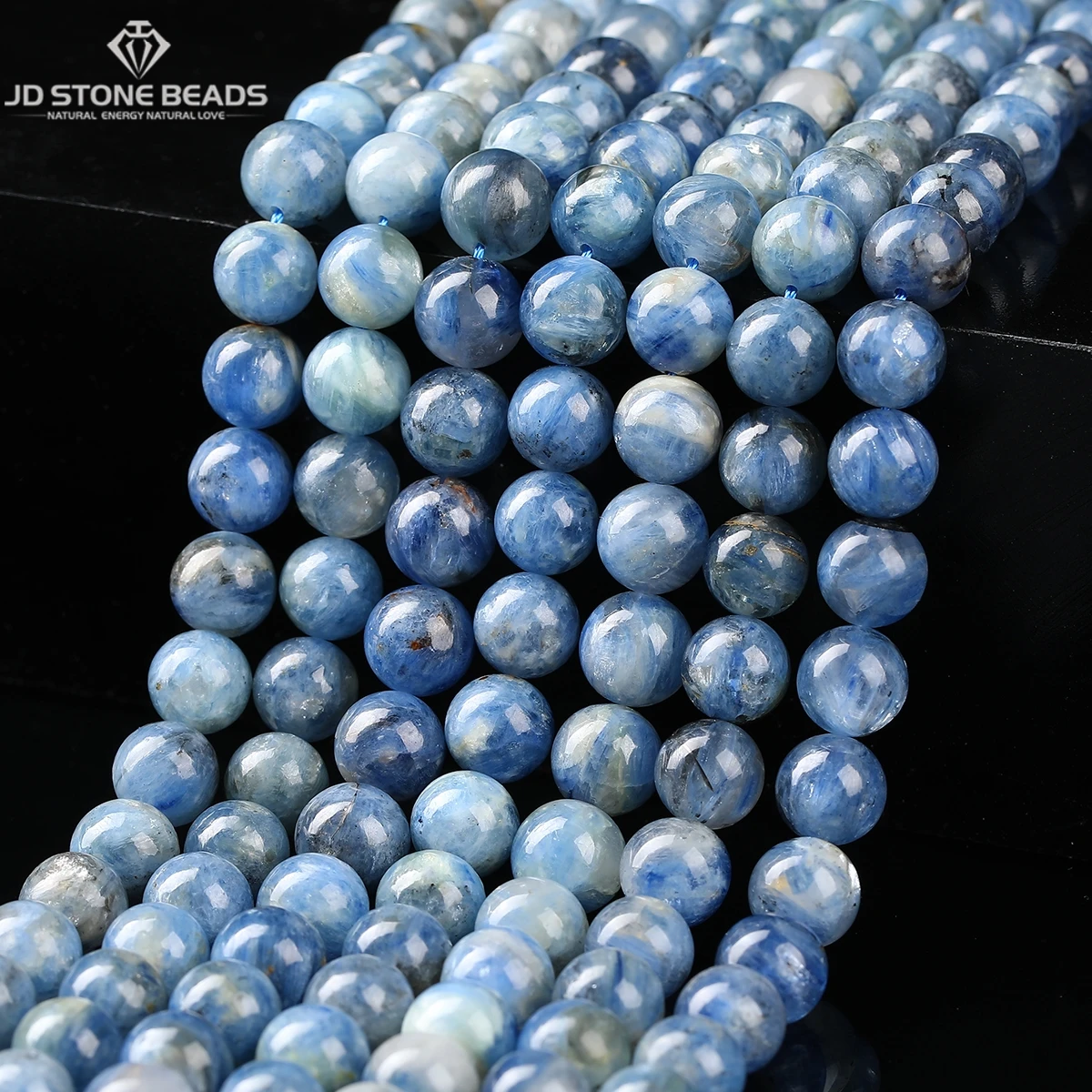 

1A Natural Stone Kyanite Bead Round Loose Spacer Gemstone Bead for Jewelry Making DIY Bracelet Necklace Accessory Wholesale