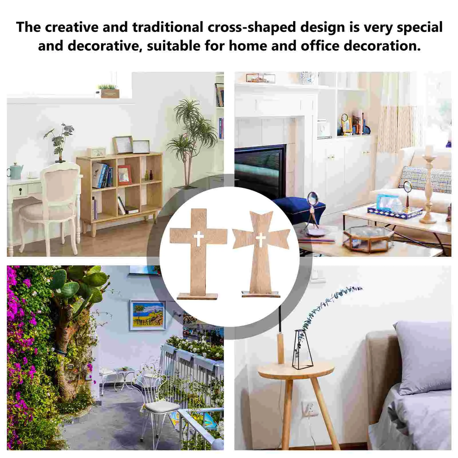 20 Sets Cross Ornament Shapes Centerpieces Easter Decorations Cruces Madera Office Wedding Ceremony Crafts Desk