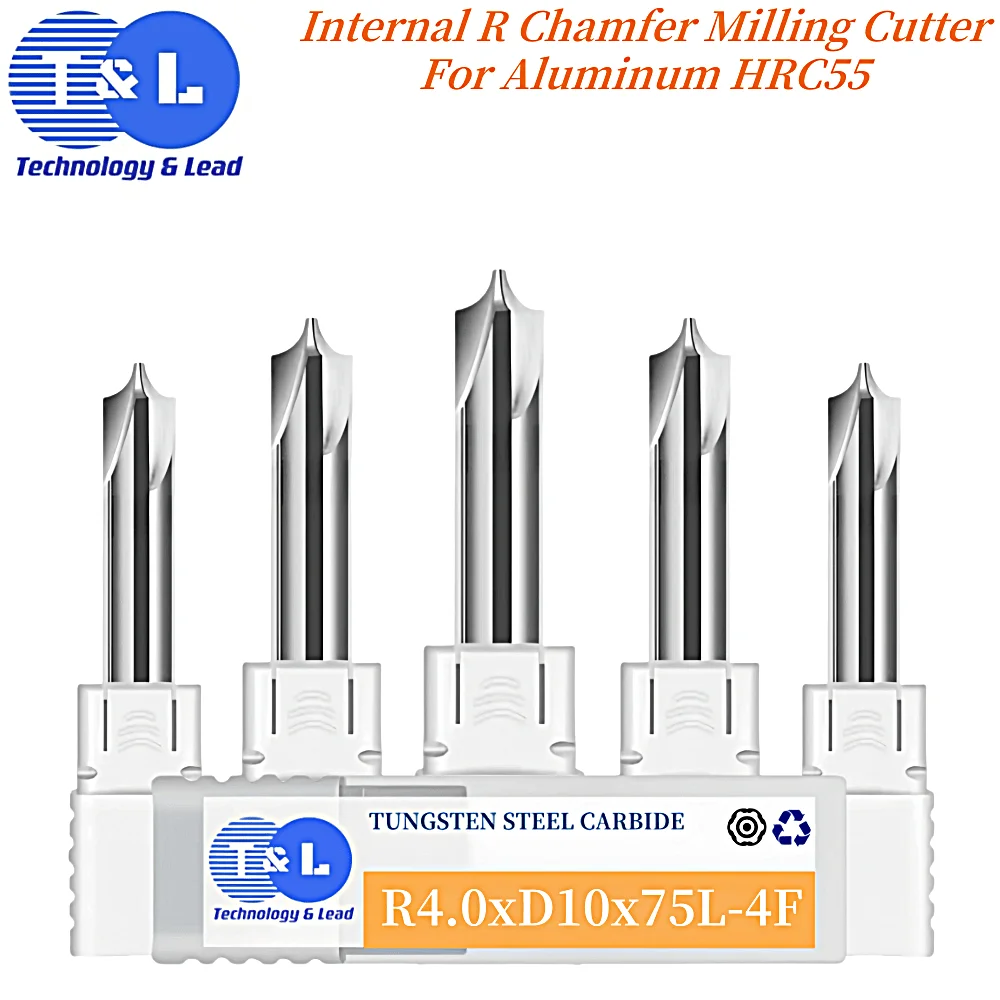 T&L HRC55 Tungsten Internal Milling Cutter For Aluminum Arc R Angle Milling Cutter Tungsten Steel Chamfering Counter Cutter