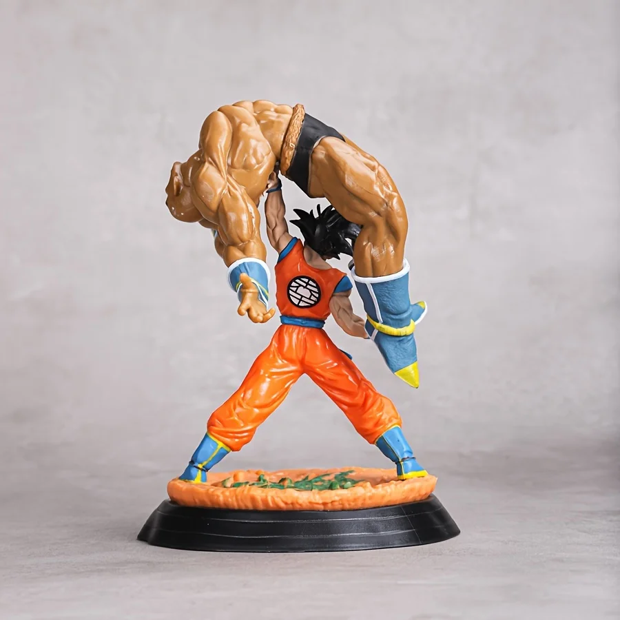 23cm Dragon Ball Anime Figures Son Goku Lifts Up Nappa Figurine Pvc Statue Model Collection Desktop Decoration Ornament Toy Gift