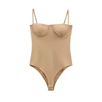 Zevity 2025 Women Sexy Spaghetti Strap Inner Style Beach Wear Bodysuits Ladies Soft Slim Swimsuit Playsuits Mujer Rompers LS9043 - Image 3