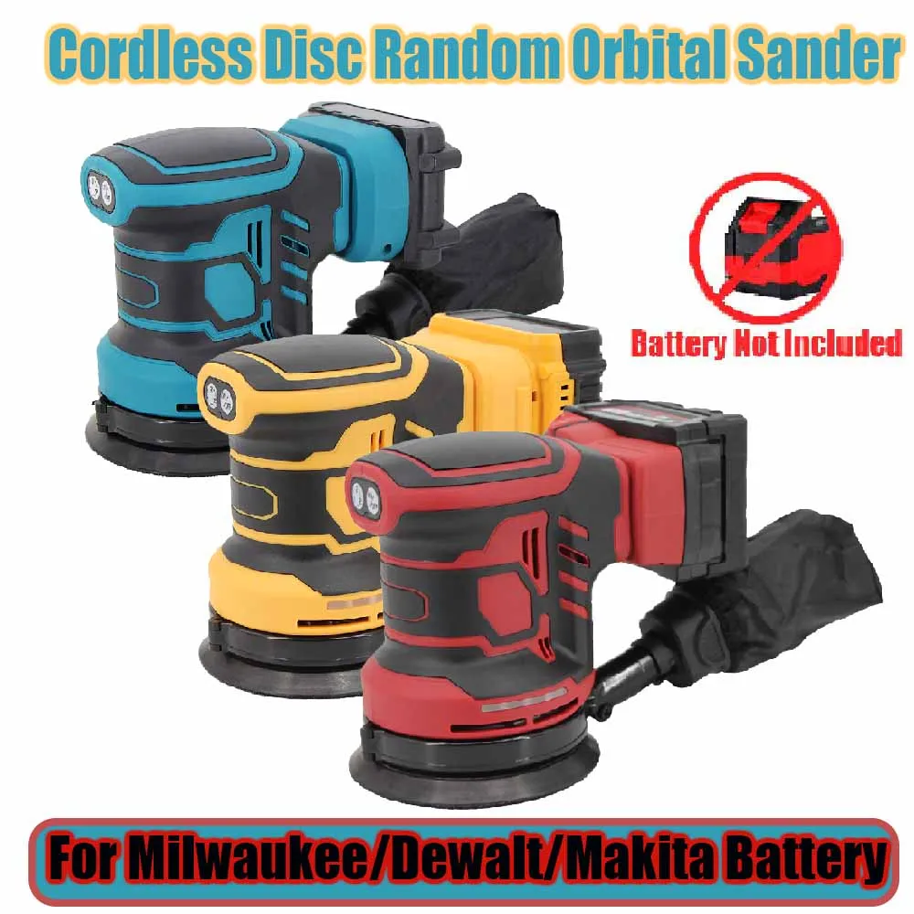 

Cordless Disc Random Orbital Sander For Dewalt 20V Battery 3 Speeds Adjustable Brushless Grinding Polisher Bare Tool For Makita