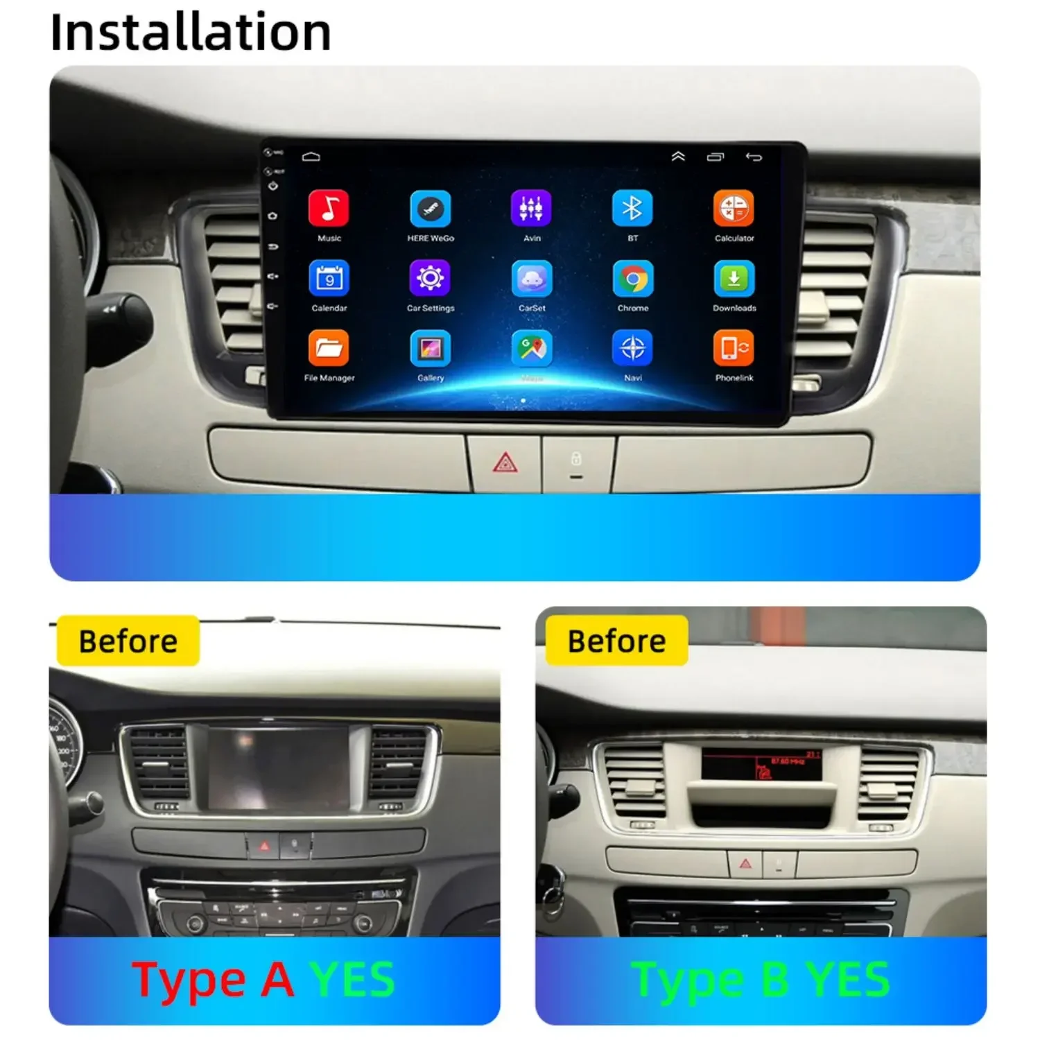 For Peugeot 508 2011 - 2018 Android Carplay Auto Car Radio Multimedia Player Autoradio GPS Stereo 2 din Head Unit Navigation