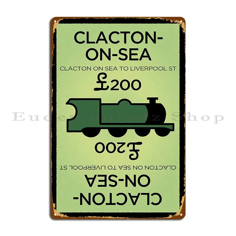 Clacton On Sea Station Metal Sign Rusty Plaques Pub Printing Designs Tin Sign Poster