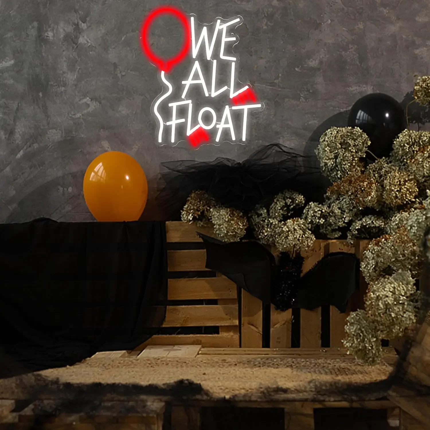 Todos nós flutuadores sinal de luz néon usb regulável led sinal de néon decoração da parede para o quarto gamer sala estar presentes festa aniversário ﻿