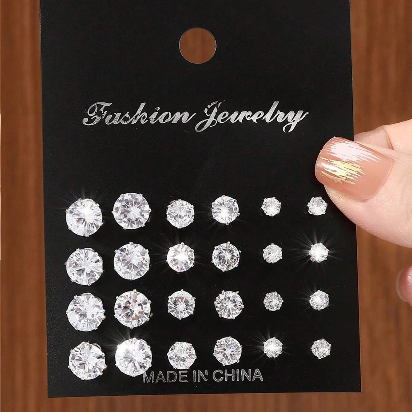 12 Pairs Of Luxurious, Simple, Shiny, And Caring Zirconia Decorative Earrings Are Suitable For Gifts To Parties,And Couples image 2