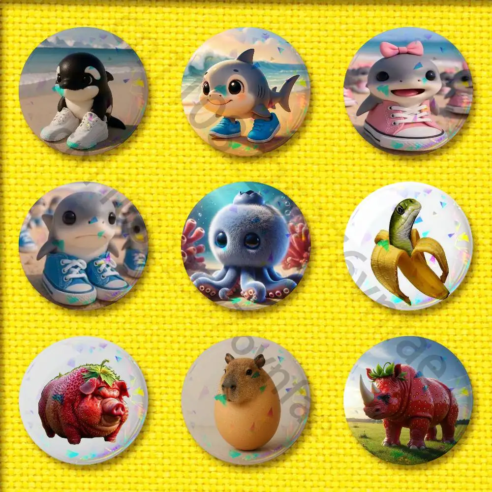 

Italy Italian Brainrot Animal Tralalero Badge For 75mm 25mm 44mm 32mm 58mm Round Pin Brooch Insignia Shell Adornment