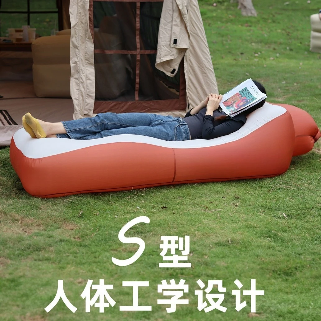 Outdoor multi-functional lazy inflatable sofa bed automatic fast inflatable camping picnic lunch break anti-rollover air cushion