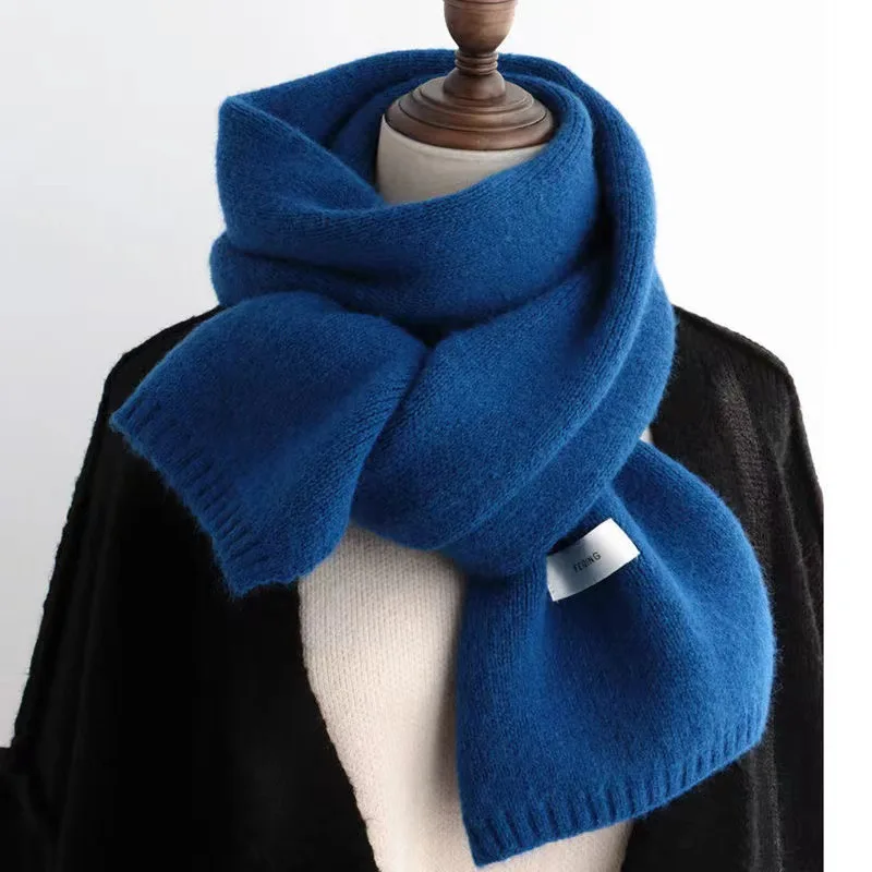 Scarf Women Solid Color Woolen Thick Warm Scarves Student Couple Scarf Women Winter Korean Autumn Winter Simple All-Match Scarf