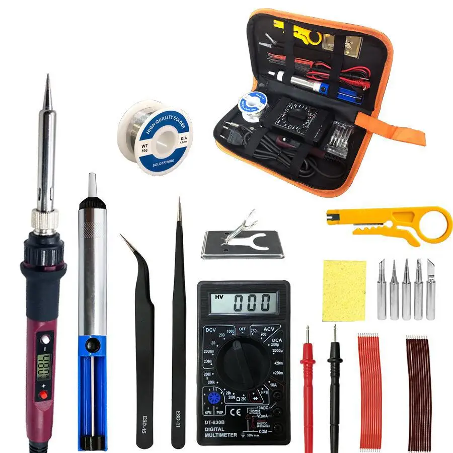 80W Digital Soldering Iron Kit with Adjustable Temperature for Home and Industrial Welding