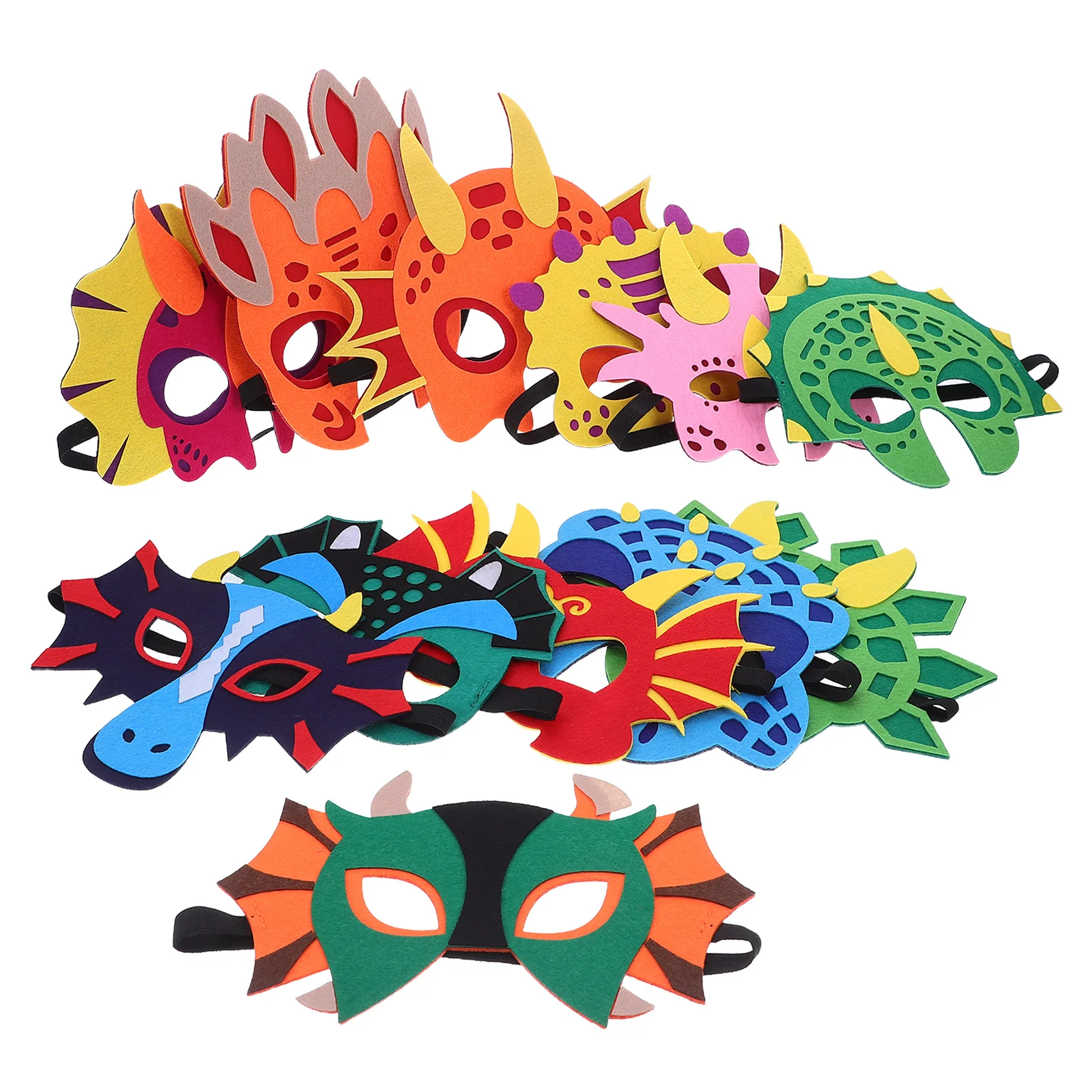 

12Pcs Kids Dinosaur Felt Masks Lightweight Masquerade Masks Costume Party Birthday Supplies Kids Dinosaur Mask