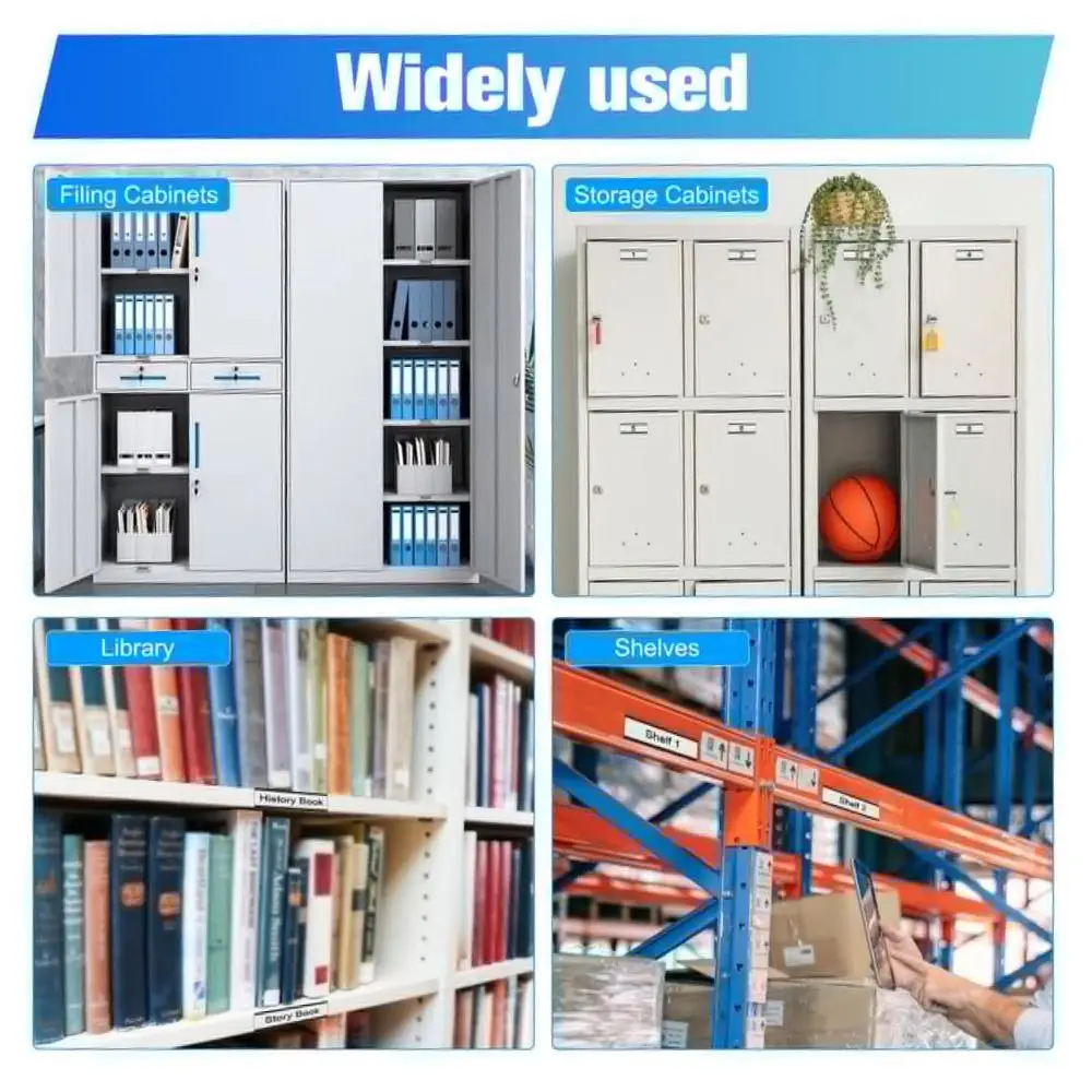 White Paper Cards Magnetic Label Holder Strong Magnet Protective Film Shelf Label Holder Mess Free Adjustable