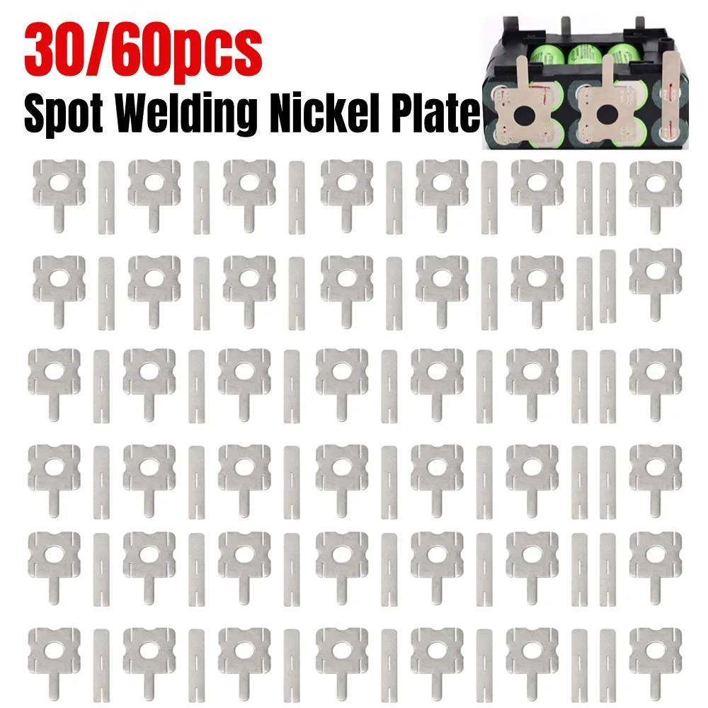 30/60pc Spot Welding Nickel Plate Battery Plating Nickle Sheet U-shaped Strap Strip For Battery Pack Spot Welding Soldering