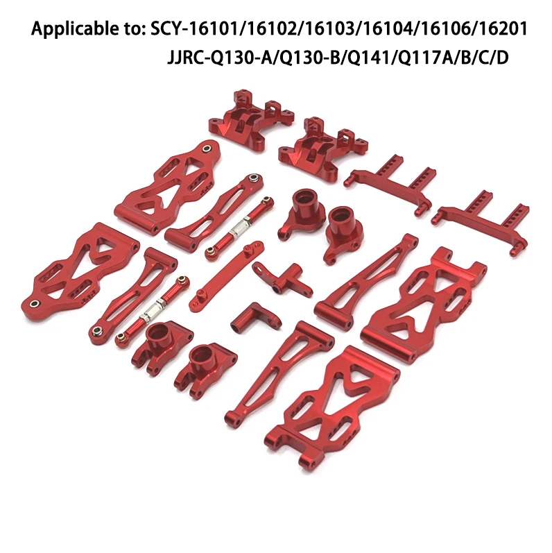 SCY-piezas de repuesto de Metal mejoradas, modelo 4WD, Original, 16101, 16102, 16103, 16201, 16101 Pro, JJRC Q130 Pro, 1:16, Rojo