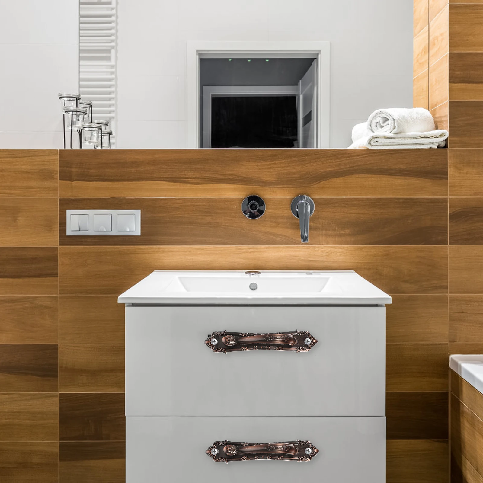 

2pcs Door Handle Durable Cabinet Knobs Wardrobe Screen Replacement Style Furniture Drawer Pulls Zinc Alloy Kitchen