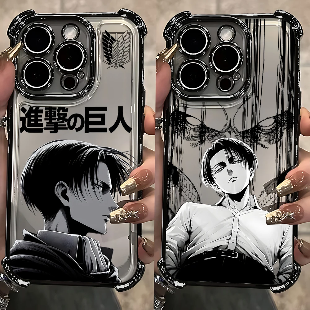 Anime Attack On Titan Levi  Plating Phone Case For Oppo Reno15 Reno14 Reno13 Reno12 Reno11 Reno10 Reno8 Reno7 Pro Plus 5G Airbag