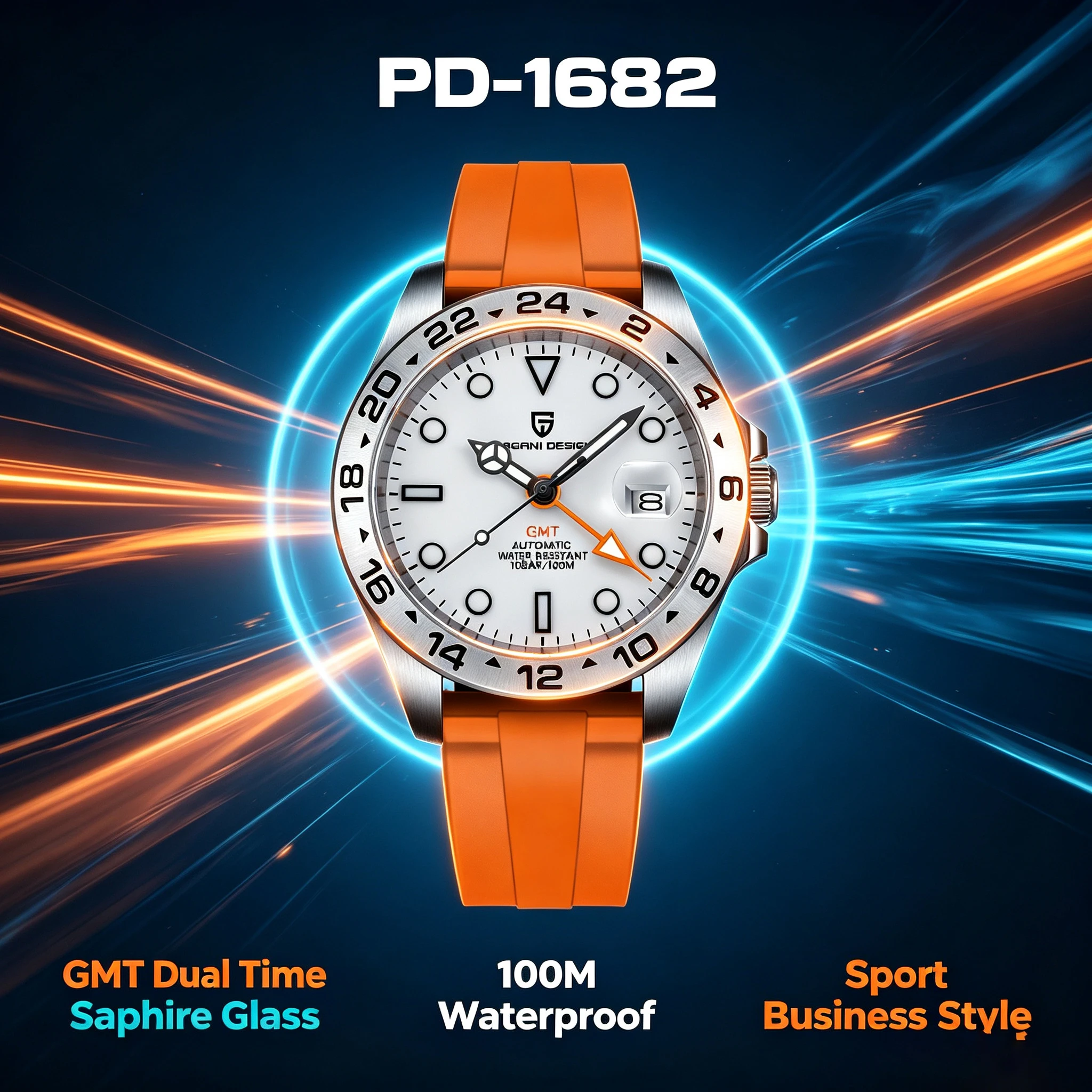 PAGANI DESIGN New Automatic Machinery Men'S Watch Gmt  Stainless Steel Sapphire Crystal 10bar Waterproof Reloj Hombre