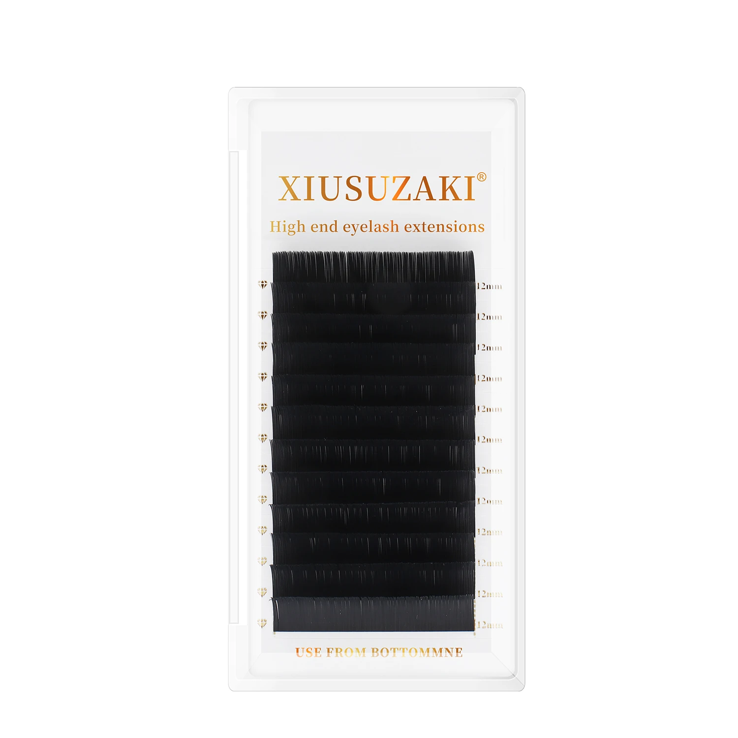 XIUSUZAKI Flat Ellipse Eyelash Split Tips Matte Gray Black Color Super Soft Gentle Natural Eyelash Extension Flat Shape Lashes