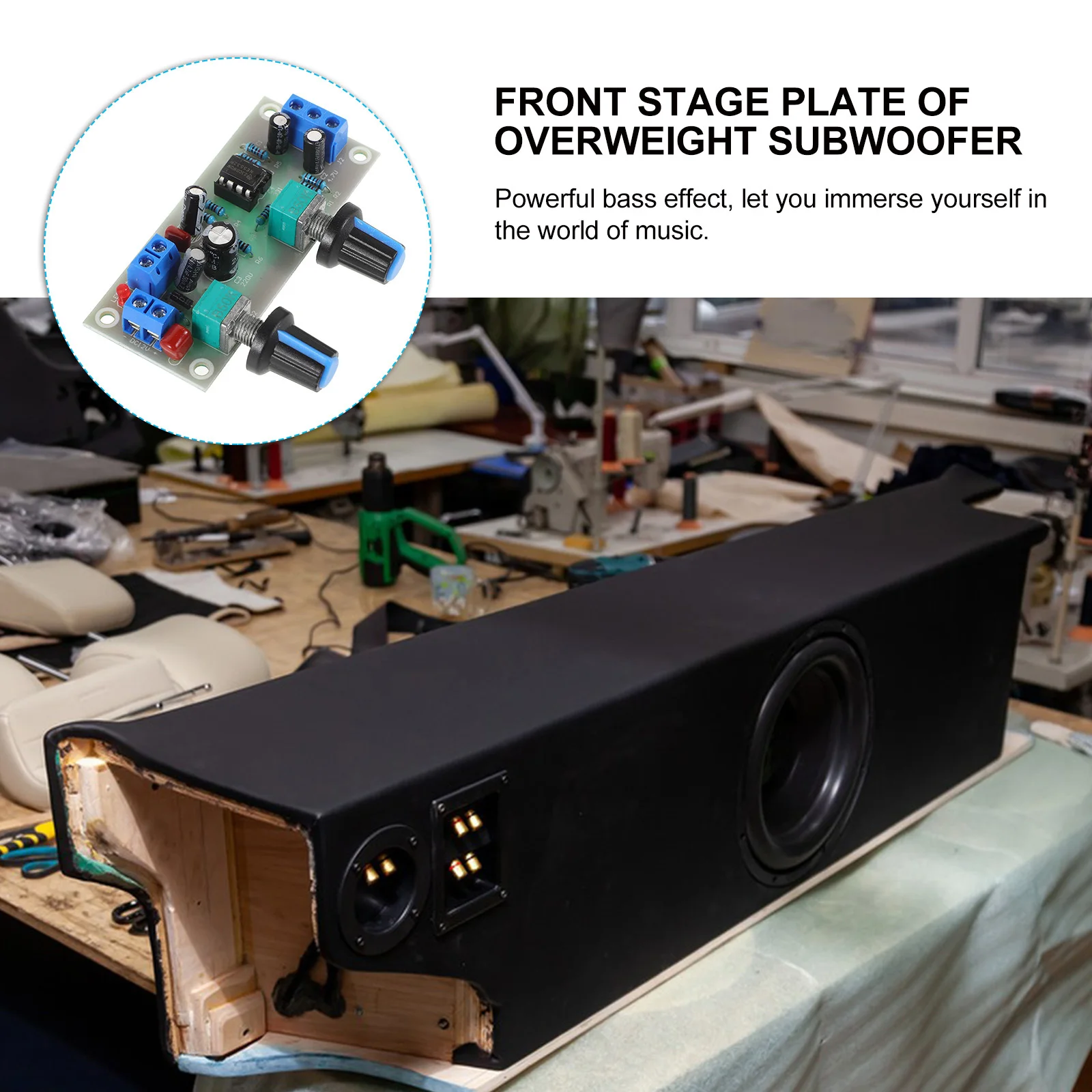 

24V Low Bass Preamp Board Super Heavy Bass Audio Amplifier Module Adjustable Tone Low Pass Filter for Speaker