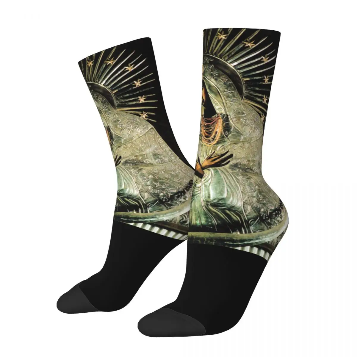 

Our Lady Of Grace Stuff Crew Socks Compression Vintage Virgin Mary Sport Crew Socks Cotton for Women Men Gift Idea