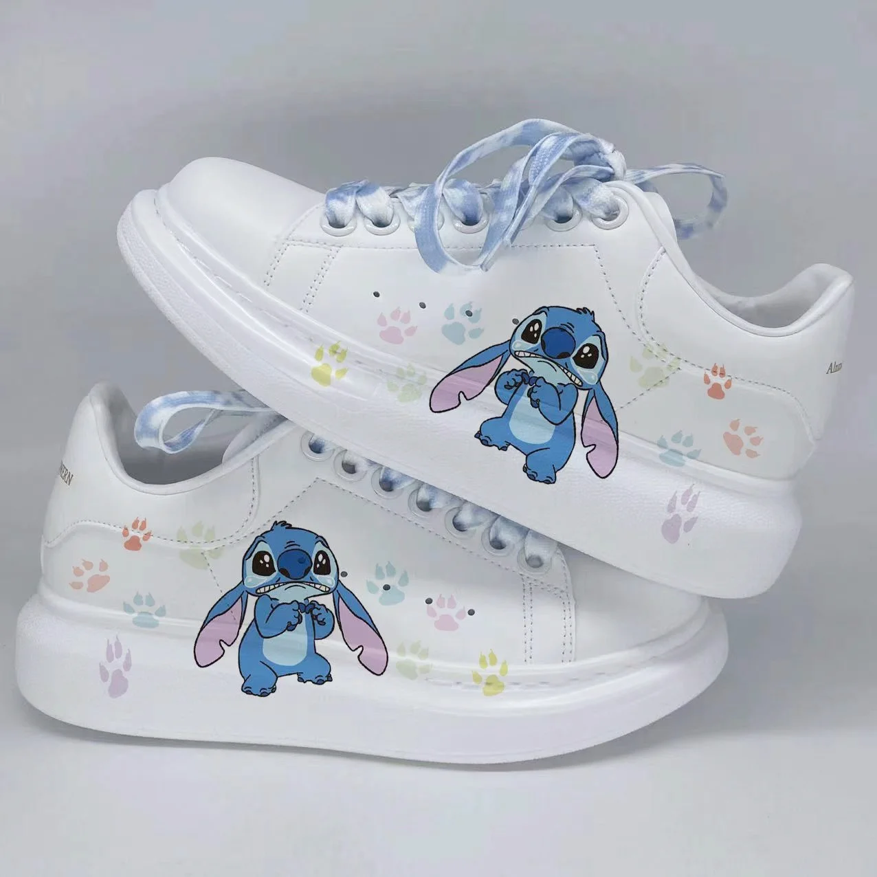 Kawaii Stitch Sport Shoes Couple Casual Sneakers Anime Angel Basket Shoes Disney Stitch Board Shoes Kids Tennis Shoes Size 35-44