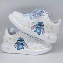 Kawaii Stitch scarpe sportive coppia Sneakers Casual Anime Angel Basket Shoes Disney Stitch Board Shoes scarpe da Tennis per bambini taglia 35-44