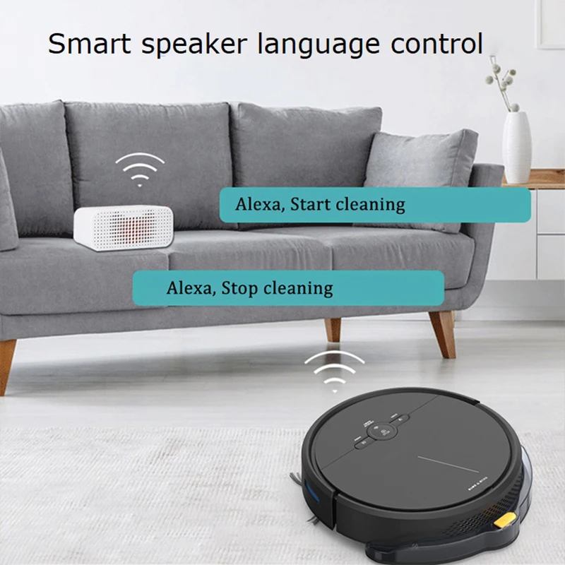 Sweeping Robot Vacuum Cleaner APP And Voice Control Sweep And Wet Mopping Floors&Carpet Run Auto Reharge Map Is Visible Pet Hair