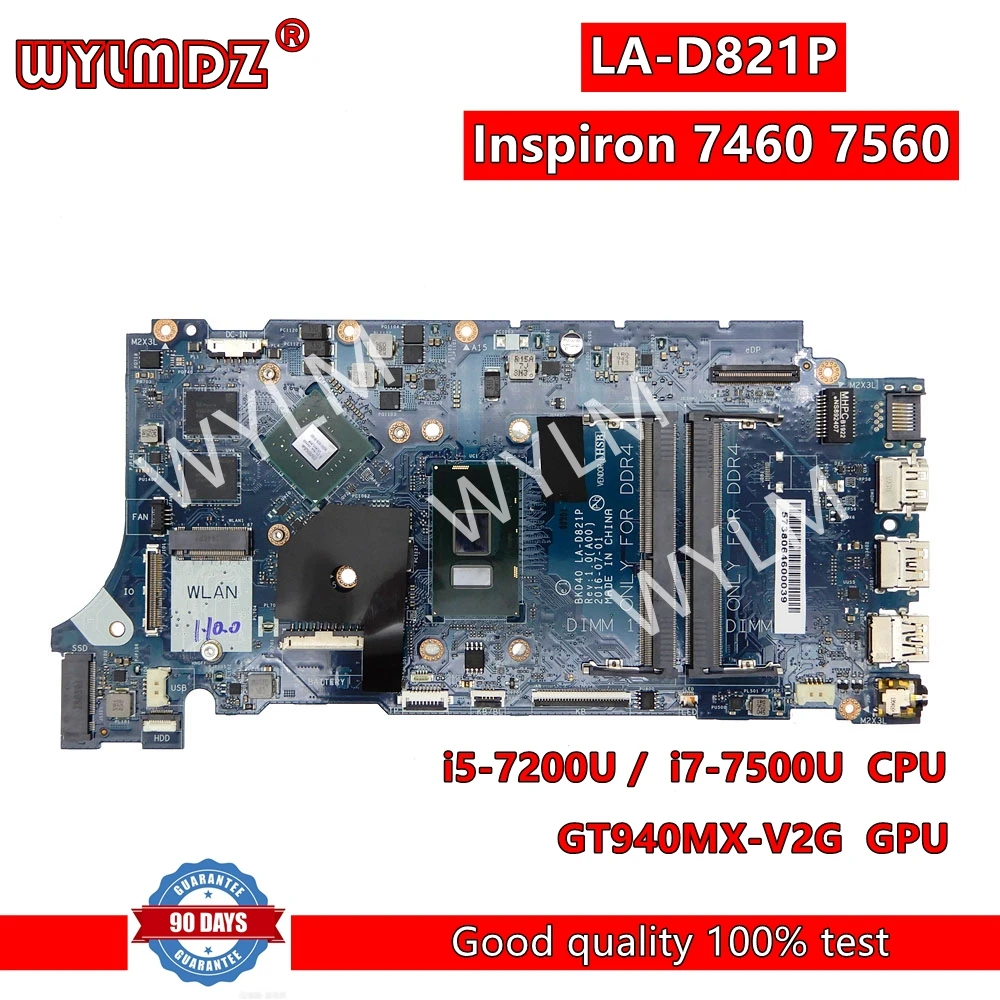 

Оригинальная материнская плата для ноутбука DELL Inspiron 7460 7560 Vostro 5468 5568, материнская плата для ноутбука с искусственным процессором i7-7500U