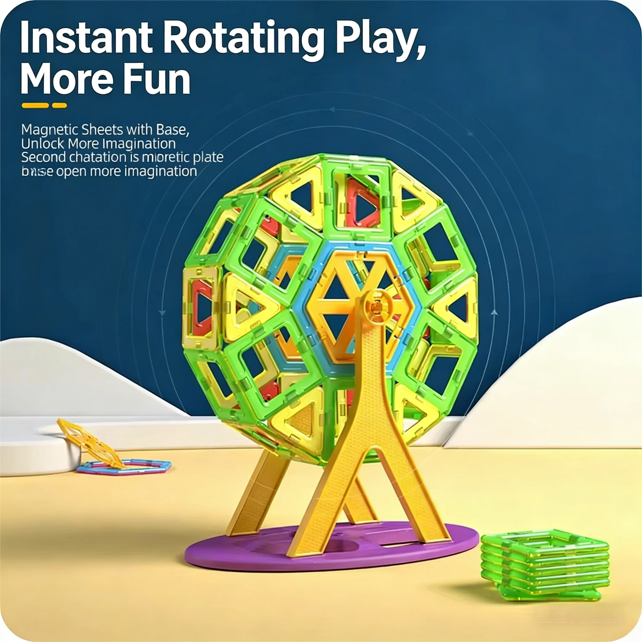 Bloques de construcción magnéticos, juguete para regalo, juego de construcción DIY, azulejos de bloques magnéticos para niños, juguetes magnéticos educativos para niños