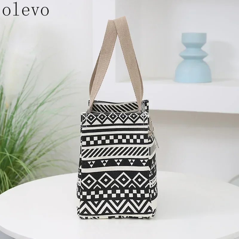 New Large Capacity Striped Insulated Lunch Bag - Thickened Aluminum Foil Portable Bento Box Bag for Office Workers